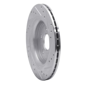 Volvo V60 Brake Rotor (1) - Rear Left - R1 Concepts - Drilled & Slotted - Silver - `07-`18